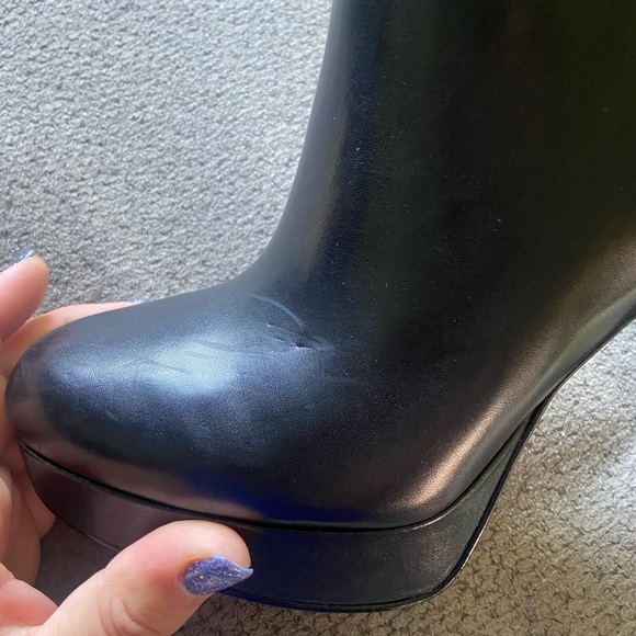 Michael Kors Women's Black Leather Parker Platform Bootie Boots 4" Heel 10M New! - Picture 7 of 10